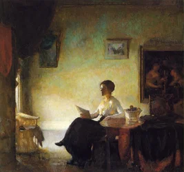 Femme lisant à la maison, 1918